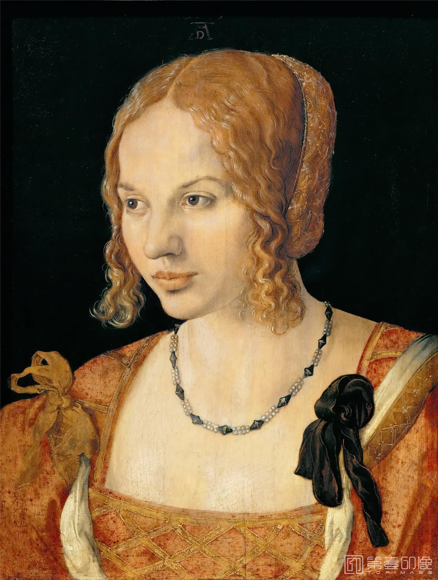 油画-奥地利维也纳艺术史博物馆-Albrecht Dürer A Young Lady of Venice-023